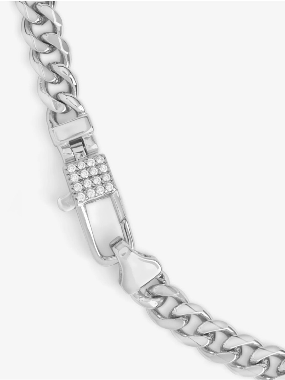 Melinda Maria Julian Pavé Lock Necklace 5mm Silver - Women’s Jewelry